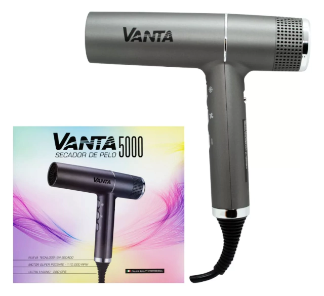 Vanta 5000 Secador De Pelo Profesional Ultra Liviano Color Gris oscuro